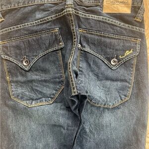 NWT Ed hardy Jeans Mens Size 34x31 Christian Audigier Flap Pockets Baggy 2430FPS